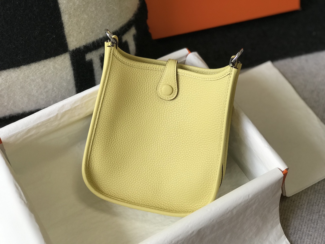 Hermes Evelyne 16 Amazone TPM Shoulder Bag In Jaune Poussin Clemence Leather